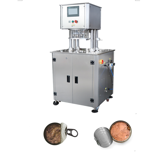 Semi-auto meat paste vacuum can closing machine