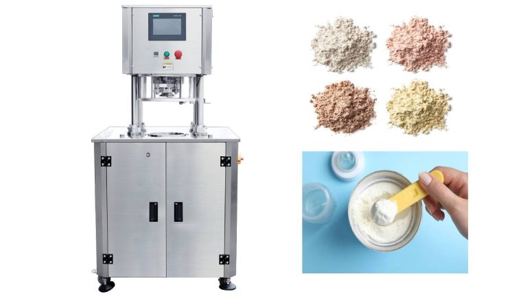 Protein powder semi auto vacuum can seaming machine with nitrogen flushing