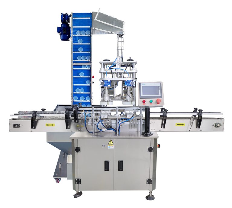 Automatic table salt glass bottle linear type screw capping machine